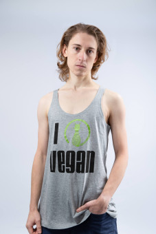 Classic Collection - I Love Vegan Tanktop Unisex, Farbe: grau, Größe: L 0