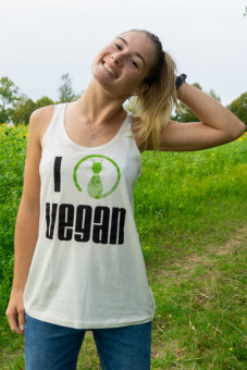 Classic Collection - I Love Vegan Tanktop Unisex, Farbe: grau, Größe: L 3