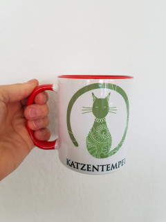 Katzentempel Tasse Rot 2