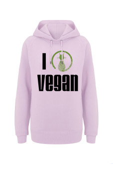 Classic Collection - I love vegan Hoodie Unisex, rosa, Größe: S 0