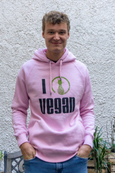 Classic Collection - I love vegan Hoodie Unisex, rosa, Größe: S 1